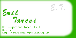 emil tarcsi business card